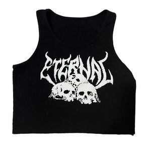 Women's Slim Fit Skull Print Crop Top